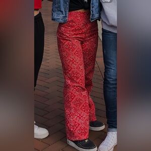 Levi’s Vintage Red Bandana Flare Pants Size 6